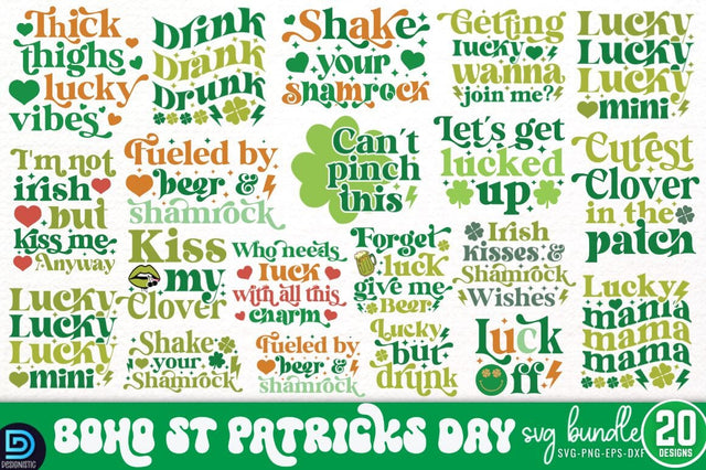Boho St Patricks Day SVG Bundle SVG DESIGNISTIC 