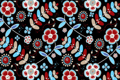 Boho Stylised Flowers - Svg Jpg Seamless Repeating Pattern SVG Karma Genie Graphics 