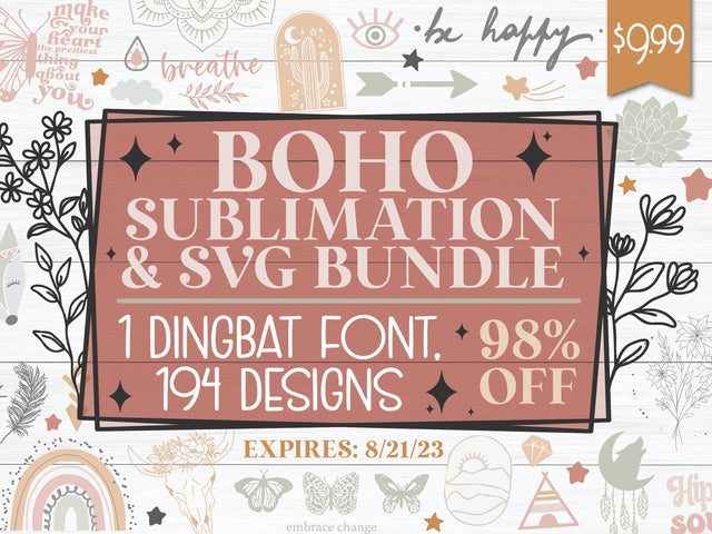Boho Sublimation & SVG Bundle Bundle So Fontsy Design Shop 