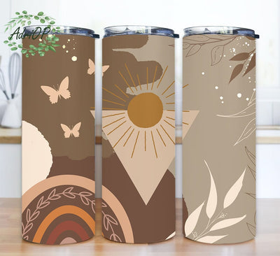 Boho Sun and Rainbow 20oz Skinny Tumbler Png, Boho Tumbler Png, Boho Rainbow Tumbler, Boho Sun Tumbler, Rainbow Png, Sun Png Sublimation AdriOP 