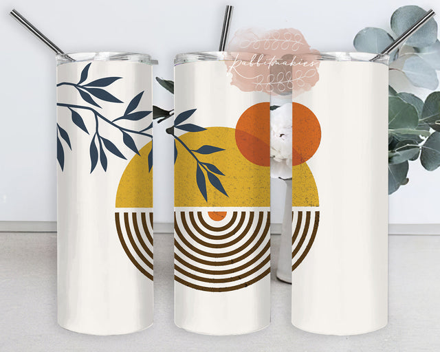 Boho Sunshine 20oz Skinny Tumbler, Boho Design Tumbler Png, Boho Leaves Tumbler Wrap, Boho Sublimation Design, Boho Sun Tumbler Template, Digital Download Sublimation Rabbitmakies 