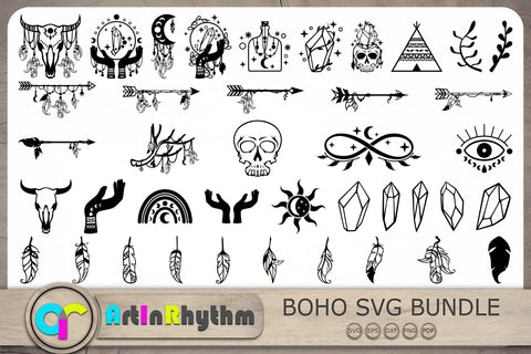 Boho Svg, Boho Svg Bundle, Boho Cow Skull Svg, Arrow Svg SVG Artinrhythm shop 