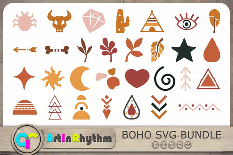 Boho Svg Bundle, Boho Svg, Boho Cliparts, Boho Cut Files SVG Artinrhythm shop 
