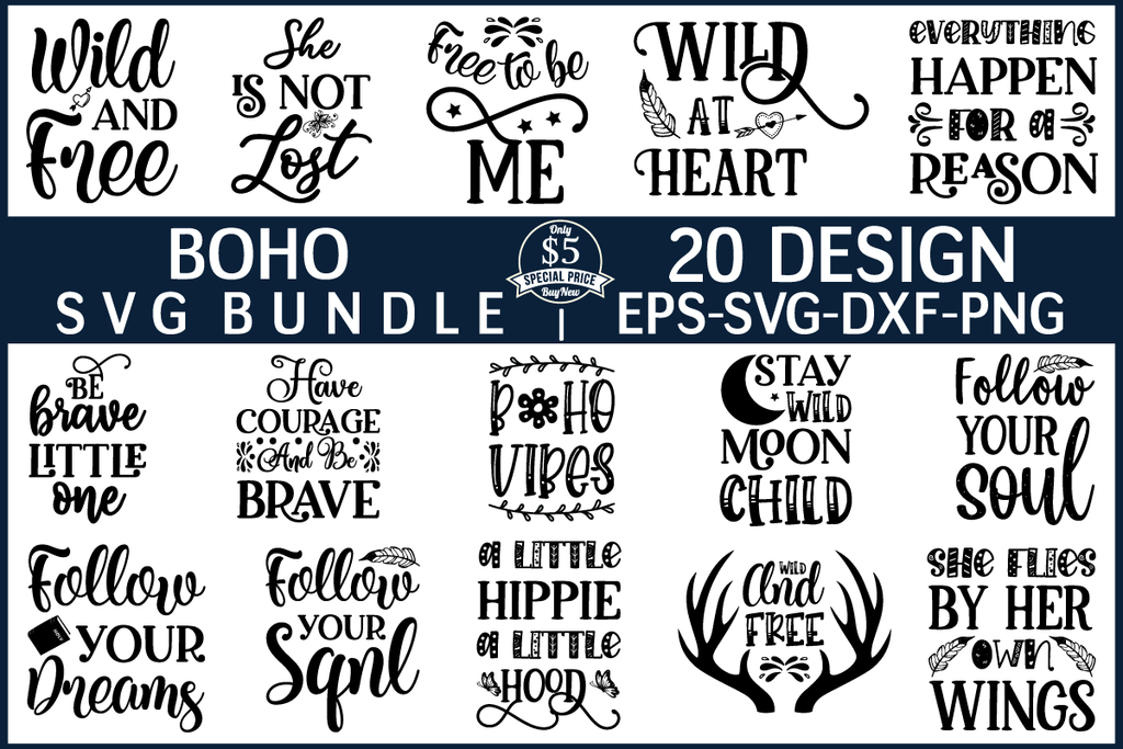 boho svg bundle vol 2 - So Fontsy