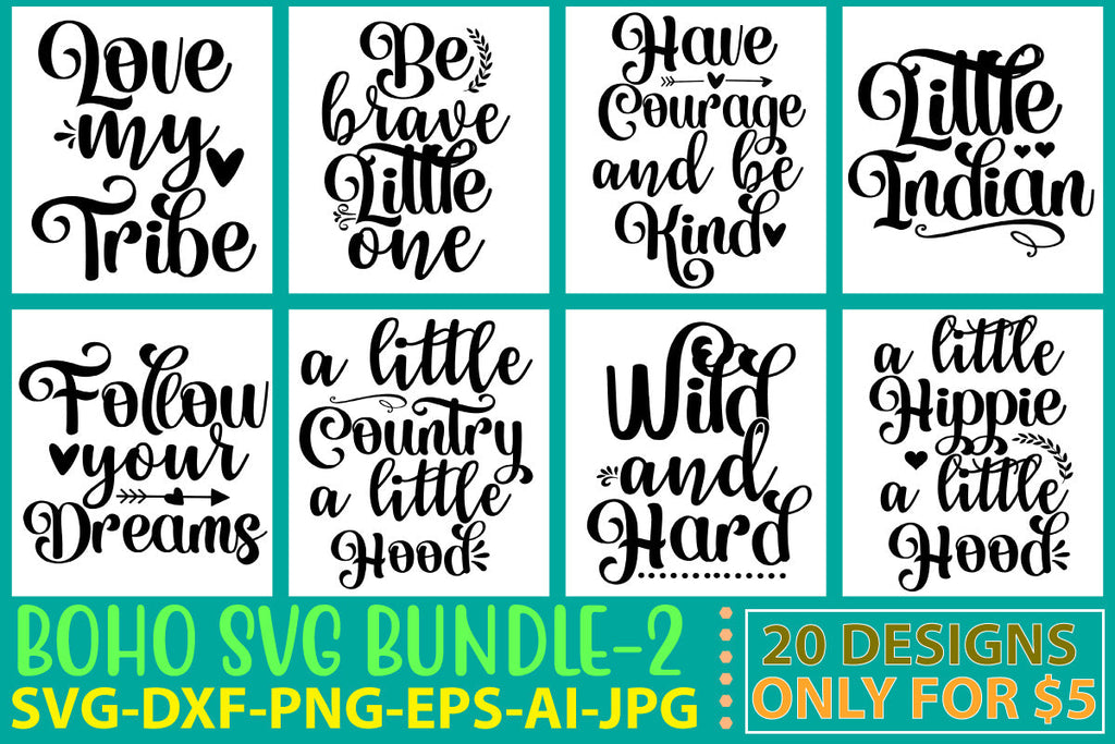 Boho Svg Bundle Vol. 2 - So Fontsy