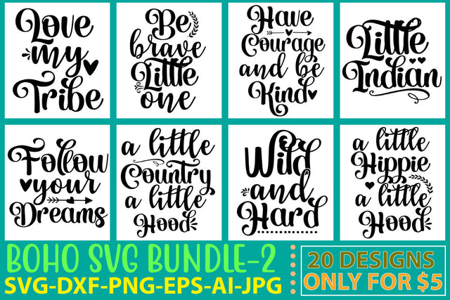 Boho Svg Bundle Vol. 2 SVG Syaman 