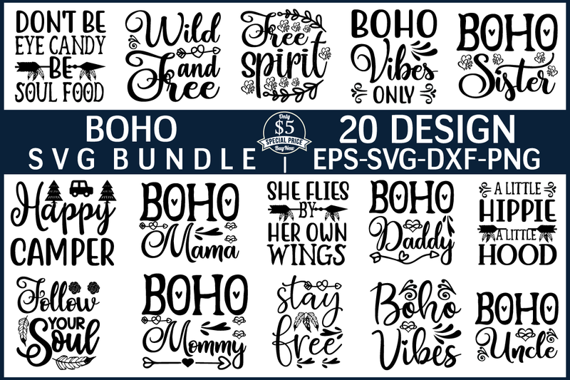 boho svg bundle vol 3 SVG buydesign 