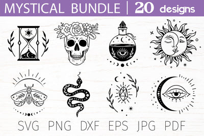 Boho svg bundle, witchcraft bundle, mystical svg, magic svg SVG Digital Rainbow Shop 