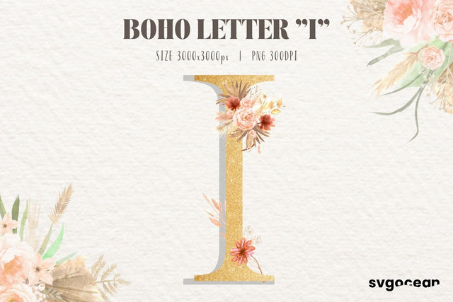 Boho Table Letter I Sublimation SvgOcean 