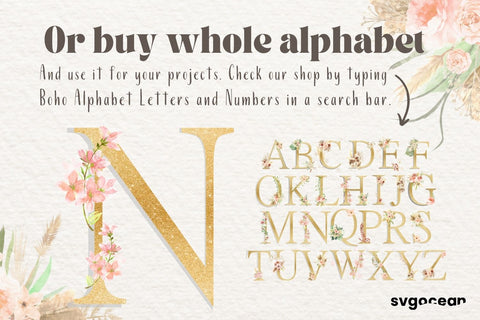 Boho Table Letter N Sublimation SvgOcean 