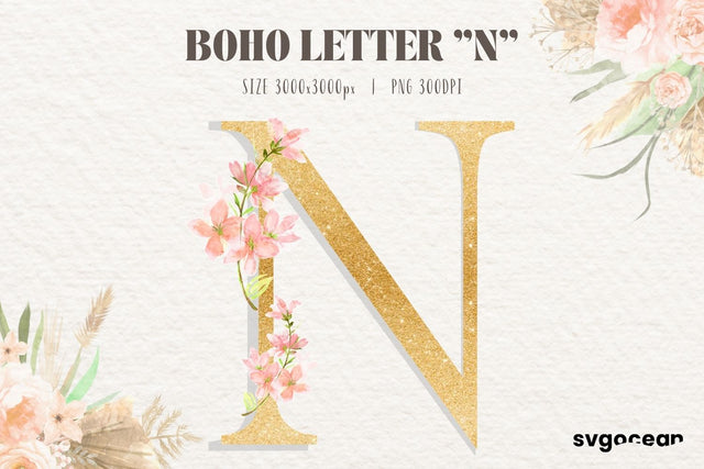 Boho Table Letter N Sublimation SvgOcean 