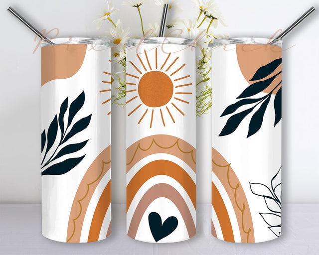 Boho Tumbler, 20oz Skinny Tumbler Sublimation Designs Boho Rainbow Wrap Tumbler for Straight & Tapered Tumbler PNG Instant Download Sublimation PixelChick 
