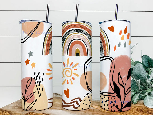 Boho Tumbler PNG, 20 oz Skinny Boho Tumbler, Tumbler Wrap Digital, Designs Sublimation, Digital Download Sublimation iStyleDesign 