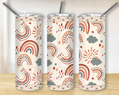 Boho Tumbler PNG, 20oz Skinny Straight & Tapered, Template for Sublimation, Full Tumbler Wrap, Digital Download Sublimation BouDesign 