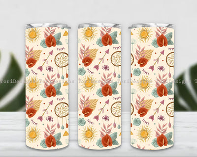 Boho Tumbler Sublimation, Boho 20oz Skinny Tumbler, Boho Tumbler Template Sublimation ToriDesigns 