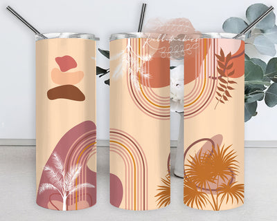 Boho Tumbler Teamplate, Boho Rainbow 20oz Skinny Tumbler, Boho Leaves Tumbler Wrap, Boho Sublimation Design for Straight, Digital Download Sublimation Rabbitmakies 