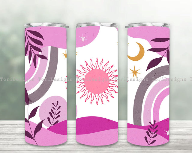 Boho Tumbler wrap 20oz skinny png Download, Bohemian Watercolor Floral Tumbler Sublimation ToriDesigns 