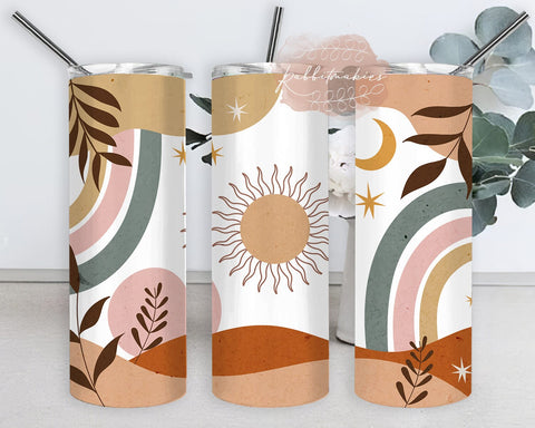 Boho tumbler,bohemian watercolor floral tumbler, 20oz Skinny Tumbler Sublimation Designs Tumbler PNG Sublimation Rabbitmakies 