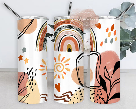 Boho tumbler,bohemian watercolor floral tumbler, 20oz Skinny Tumbler Sublimation Designs Tumbler PNG Sublimation Rabbitmakies 