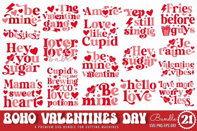 Boho Valentines Day SVG Bundle SVG DESIGNISTIC 