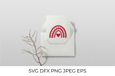 Boho Valentines Rainbow. Cute hand drawn Valentines Day clipart. SVG LaBelezoka 