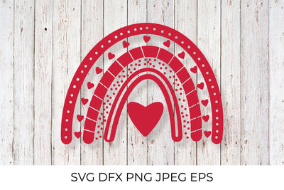 Boho Valentines Rainbow. Cute hand drawn Valentines Day clipart. SVG LaBelezoka 