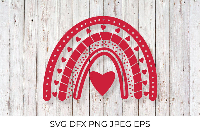 Boho Valentines Rainbow. Cute hand drawn Valentines Day clipart. SVG LaBelezoka 