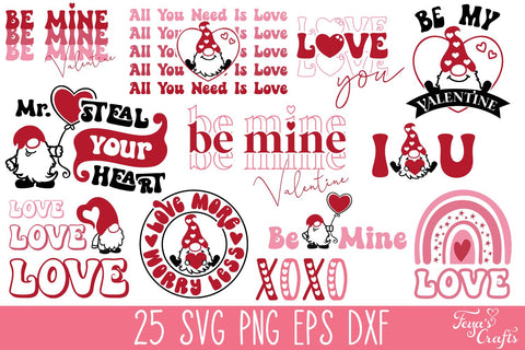 Boho Valentine's SVG Cut Files Bundle SVG Feya's Fonts and Crafts 
