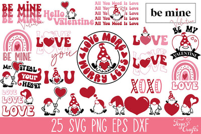 Boho Valentine's SVG Cut Files Bundle SVG Feya's Fonts and Crafts 