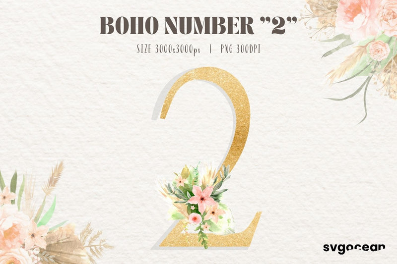 Boho Wedding Number 2 Sublimation SvgOcean 