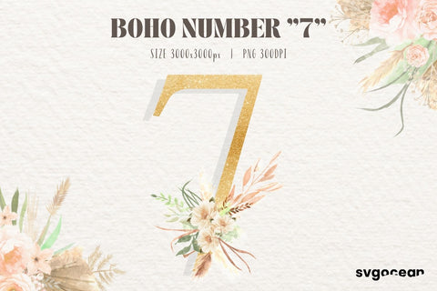 Boho Wedding Number 7 Sublimation SvgOcean 
