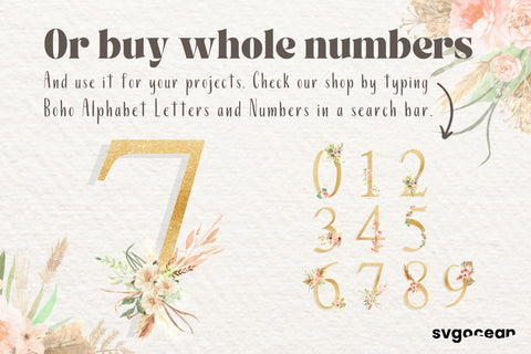 Boho Wedding Number 7 Sublimation SvgOcean 