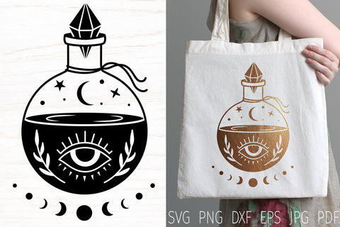 Boho witchcraft Svg, magic mystical potion bottle, svg cut SVG Digital Rainbow Shop 