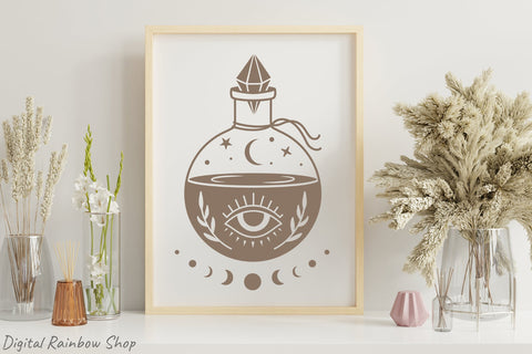 Boho witchcraft Svg, magic mystical potion bottle, svg cut SVG Digital Rainbow Shop 