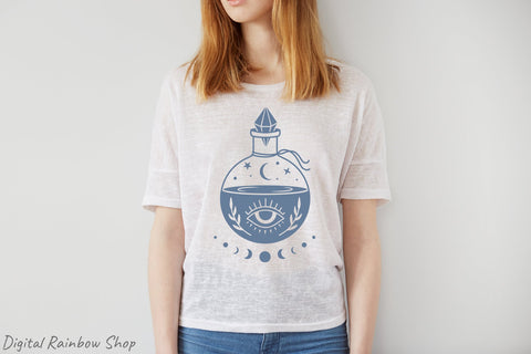 Boho witchcraft Svg, magic mystical potion bottle, svg cut SVG Digital Rainbow Shop 