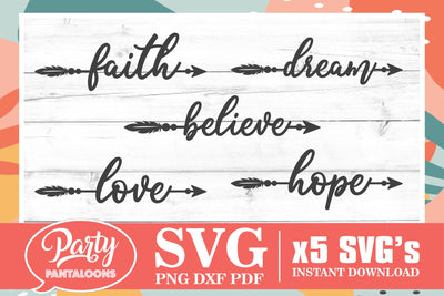 Boho Word Arrows SVG | Svg Dxf Png Pdf SVG Partypantaloons 