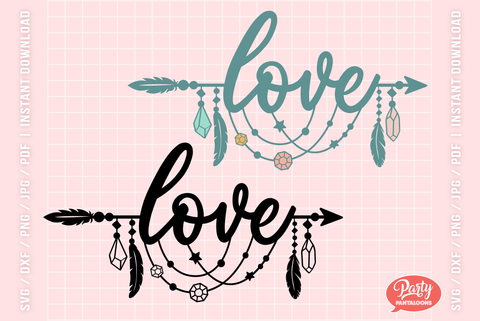 Boho Word Arrows SVG | Svg Dxf Png Pdf SVG Partypantaloons 