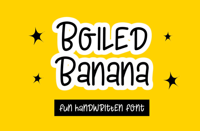 Boiled Banana | fun handwritten font Font Yuby 
