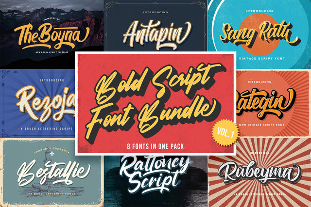 Bold Script Font Bundle Vol 1 Font StringLabs 