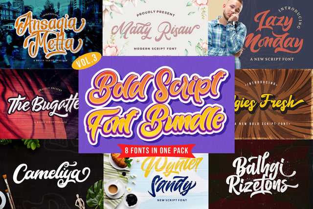 Bold Script Font Bundle Vol 3 Font StringLabs 