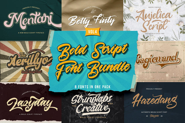 Bold Script Font Bundle Vol 4 Font StringLabs 
