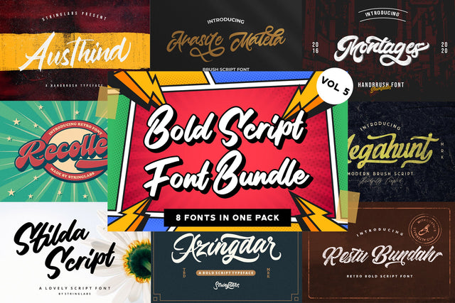 Bold Script Font Bundle Vol 5 Font StringLabs 