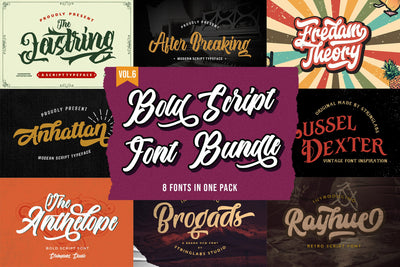 Bold Script Font Bundle Vol 6 Font StringLabs 