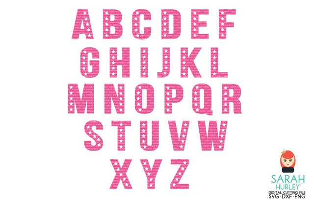 Bold Star Alphabet SVG Sarah Hurley 