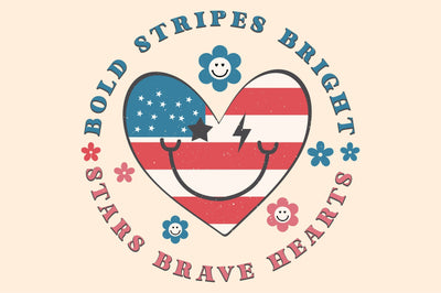 Bold Stripes Bright Stars Brave Hearts PNG Design Sublimation Rupkotha 