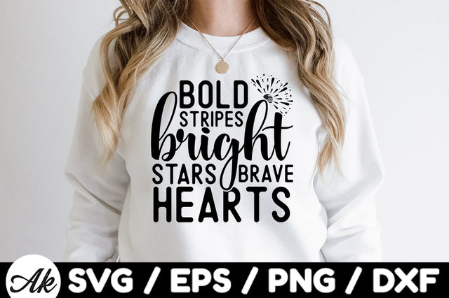 Bold stripes bright stars brave hearts svg SVG akazaddesign 