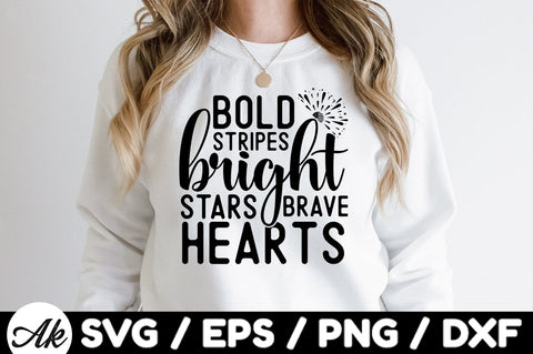 Bold stripes bright stars brave hearts svg SVG akazaddesign 
