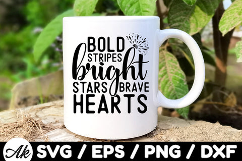 Bold stripes bright stars brave hearts svg SVG akazaddesign 