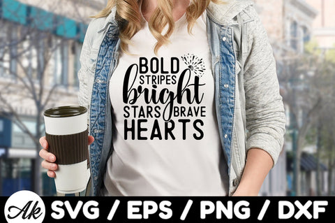 Bold stripes bright stars brave hearts svg SVG akazaddesign 