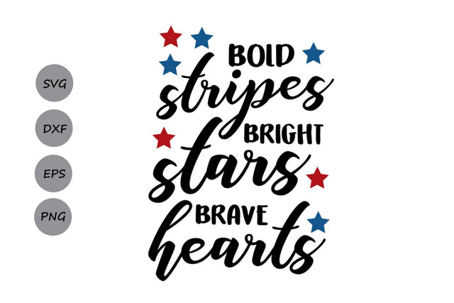 Bold Stripes Bright Stars| Fourth of July SVG Cutting Files. SVG CosmosFineArt 